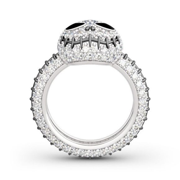 Nightmare Before Christmas Jack Skellington Skull Rhinestone Ring - Picture 5 of 6